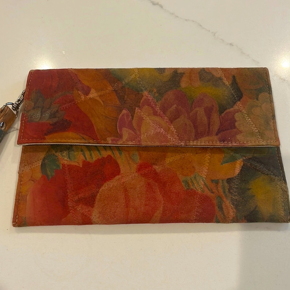 David Jeffrey suede wristlet